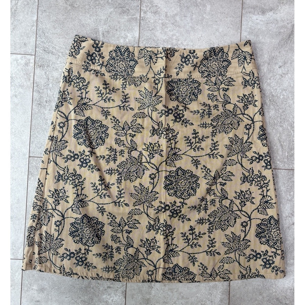 Eddie Bauer Women's 20 Tall Floral A-Line Skirt 100% Cotton Botanical Preppy